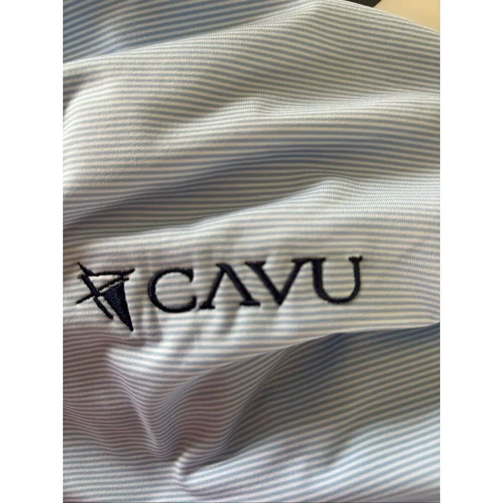 Peter Millar Summer Comfort Mens  Short Sleeve Blue Striped Golf Shirt Size XXL